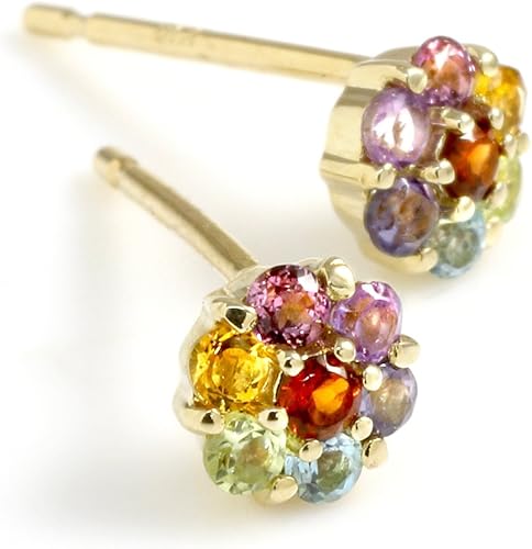 宝石質 アメジスト ブルートパーズ ペリドット 3種のジュエル ピアス アメジスト,ペリドット,ブルートパーズ K18YG(18金イエロー